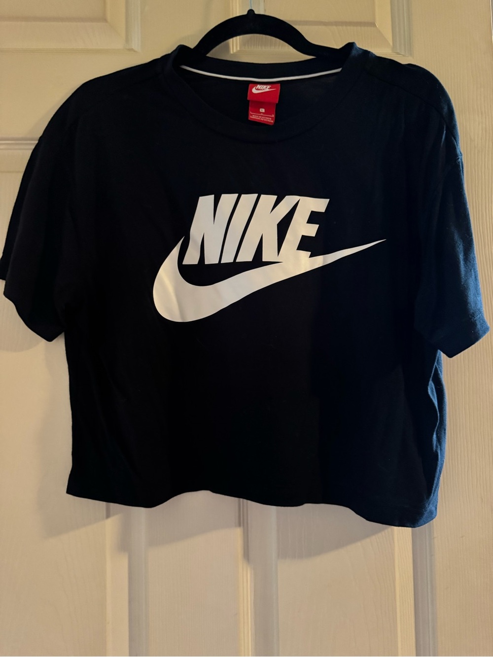 Nike Black Tee with White Swoosh Logo